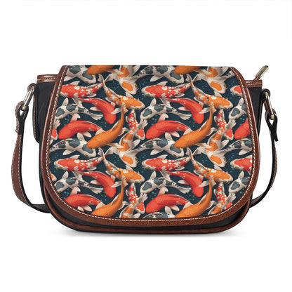 Koi Carp Pattern Print Saddle Bag