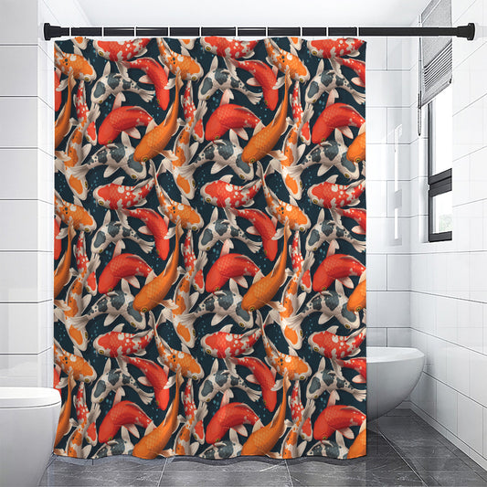 Koi Carp Pattern Print Shower Curtain