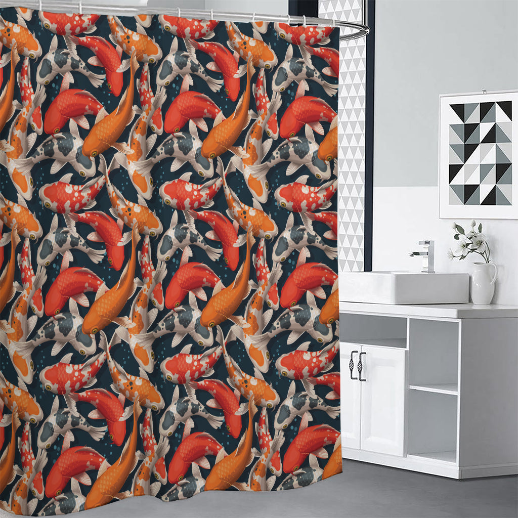 Koi Carp Pattern Print Shower Curtain