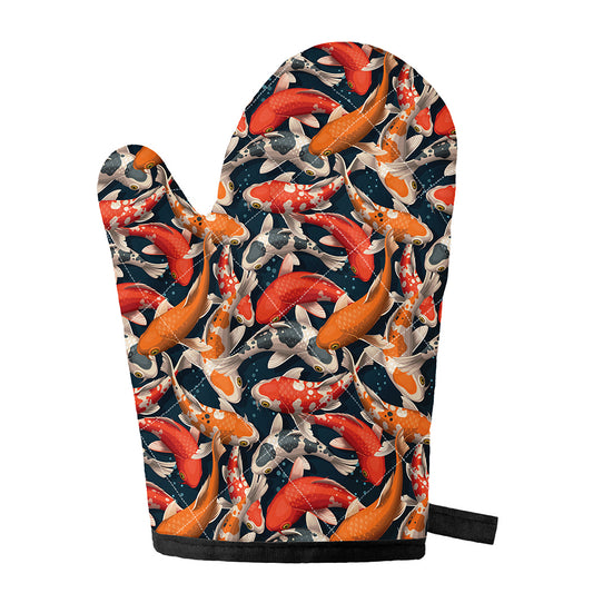 Koi Carp Pattern Print Single Oven Mitt
