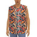 Koi Carp Pattern Print Sleeveless Baseball Jersey
