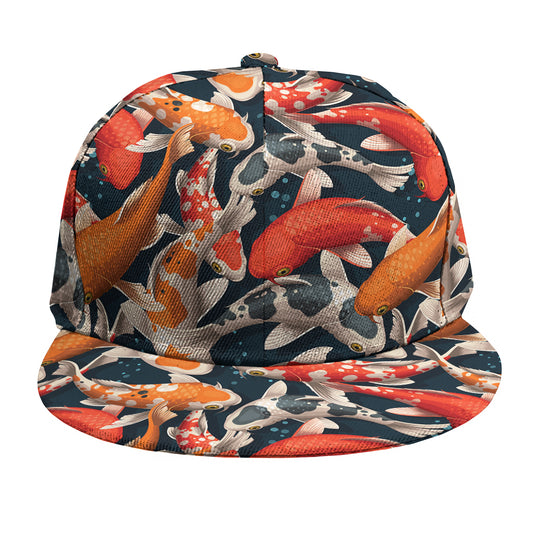 Koi Carp Pattern Print Snapback Cap