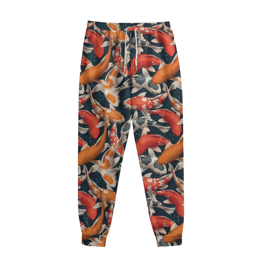 Koi Carp Pattern Print Sweatpants