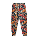Koi Carp Pattern Print Sweatpants