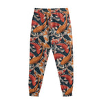 Koi Carp Pattern Print Sweatpants
