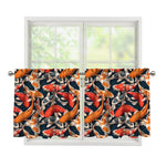 Koi Carp Pattern Print Tier Curtains