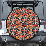 Koi Carp Pattern Print Tire Cover With Camera Hole