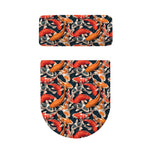 Koi Carp Pattern Print Toilet Lid And Tank Cover Set