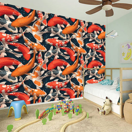 Koi Carp Pattern Print Wall Sticker