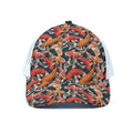 Koi Carp Pattern Print White Mesh Trucker Hat