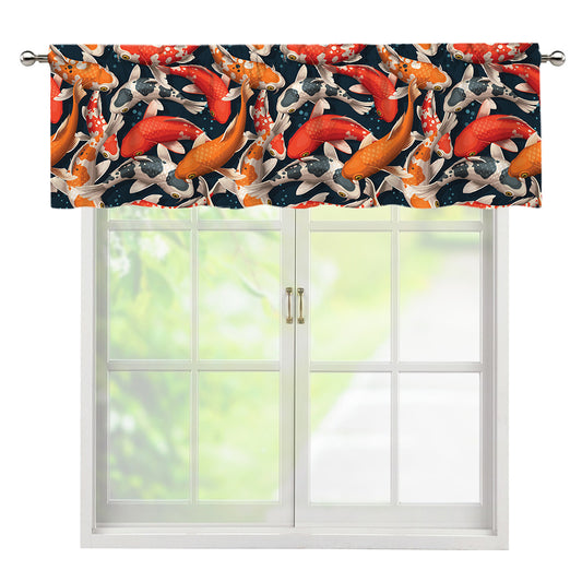 Koi Carp Pattern Print Window Valance
