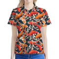 Koi Carp Pattern Print Women's Polo Shirt