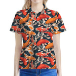 Koi Carp Pattern Print Women's Polo Shirt