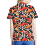 Koi Carp Pattern Print Women's Polo Shirt