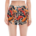 Koi Carp Pattern Print Women's Split Running Shorts
