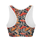 Koi Carp Pattern Print Women's Sports Bra