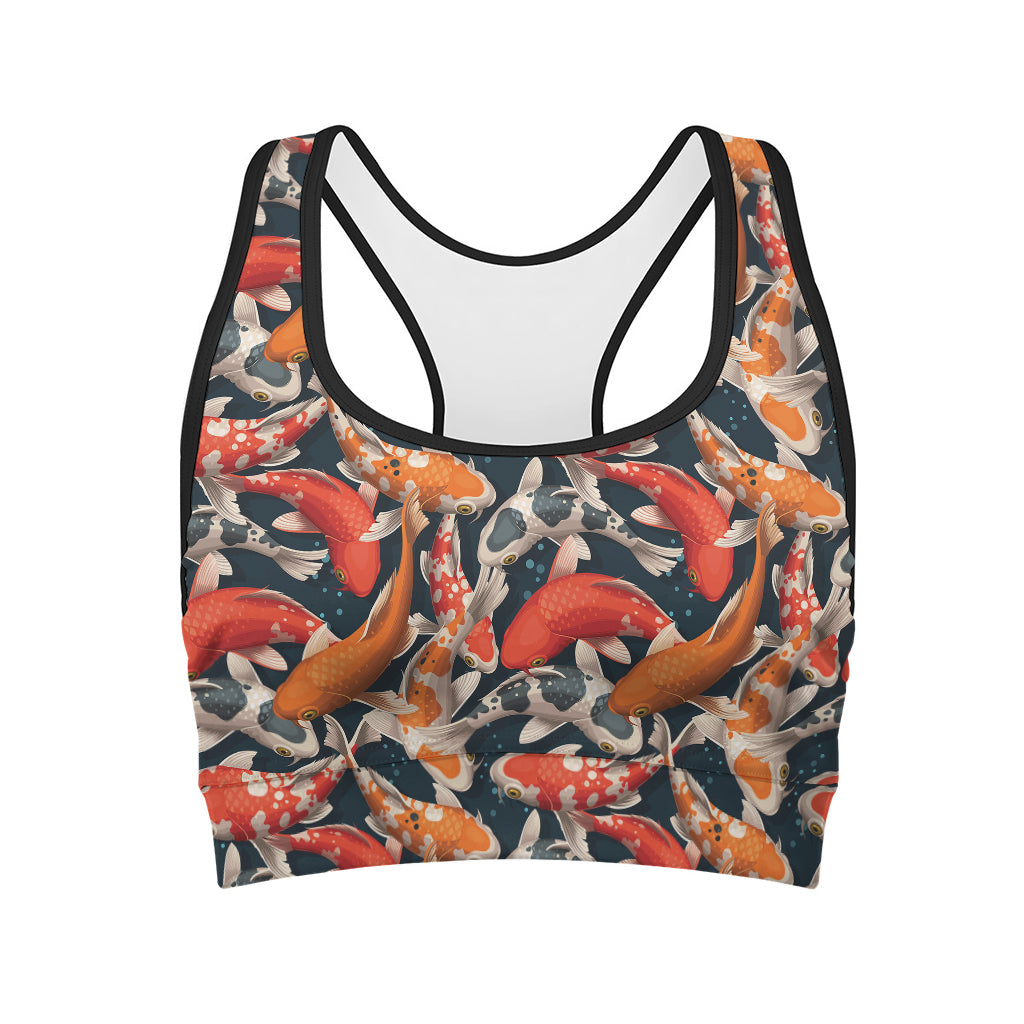 Koi Carp Pattern Print Women's Sports Bra
