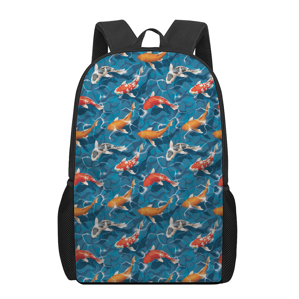 Koi Fish Pattern Print 17 Inch Backpack