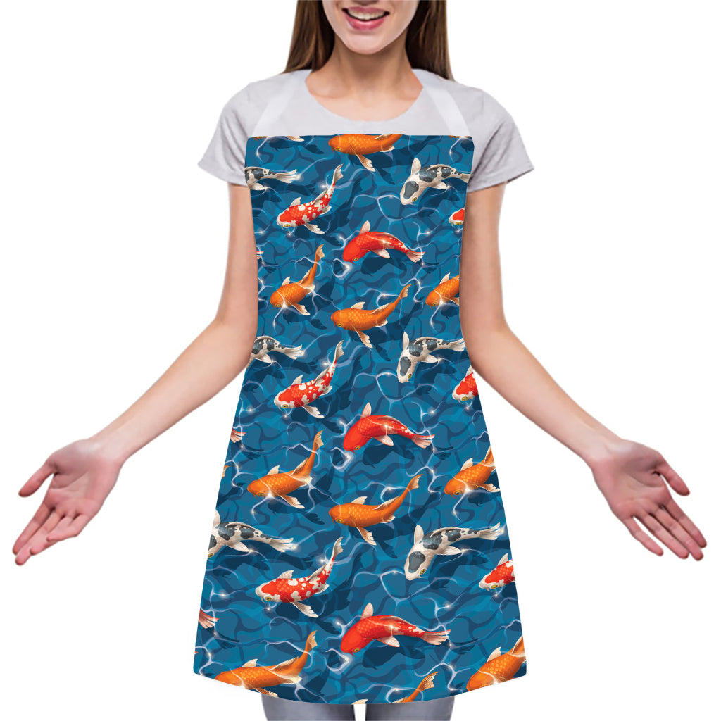 Koi Fish Pattern Print Adjustable Apron