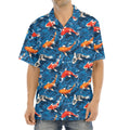 Koi Fish Pattern Print Aloha Shirt