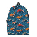 Koi Fish Pattern Print School Backpack