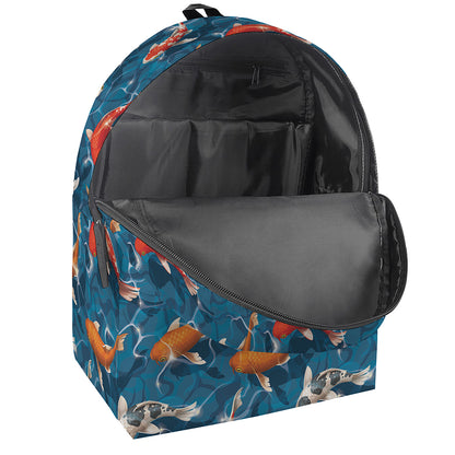 Koi Fish Pattern Print Backpack