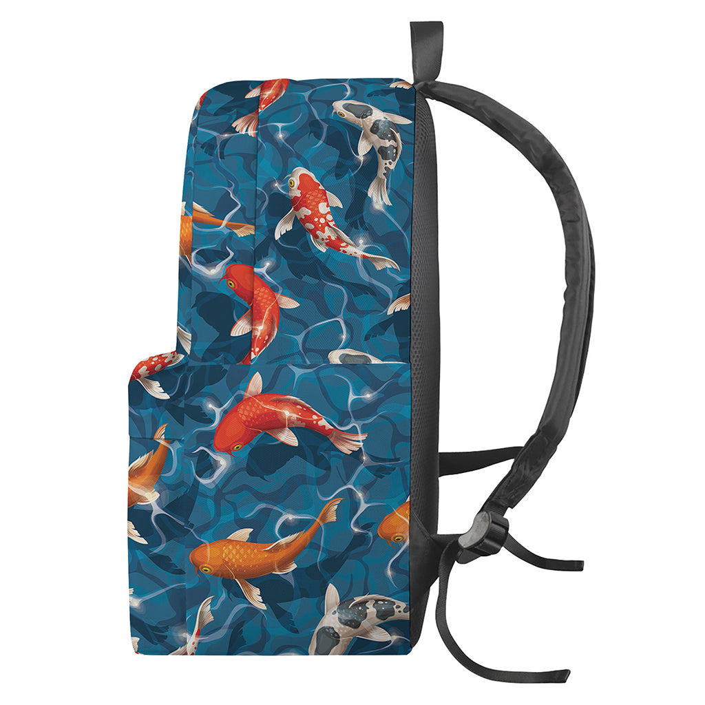 Koi Fish Pattern Print Backpack