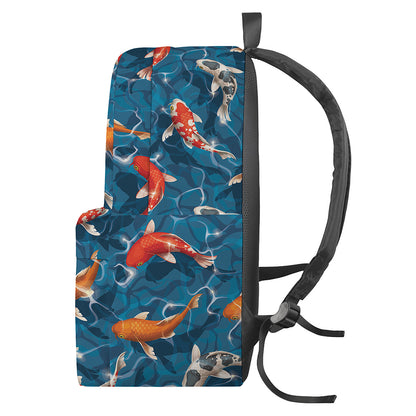 Koi Fish Pattern Print Backpack