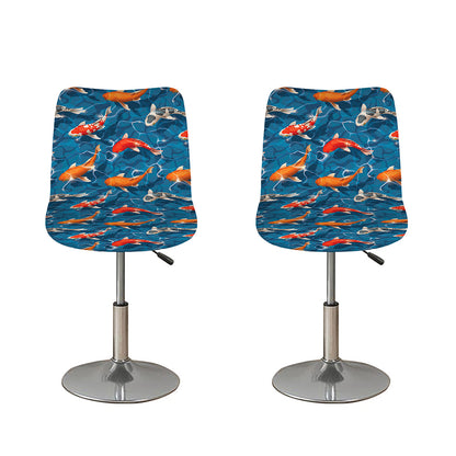 Koi Fish Pattern Print Bar Stool Covers