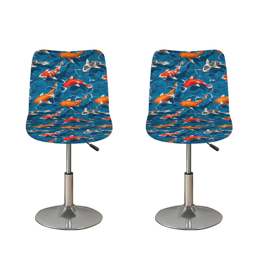 Koi Fish Pattern Print Bar Stool Covers