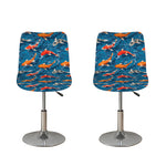 Koi Fish Pattern Print Bar Stool Covers