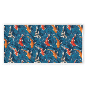 Koi Fish Pattern Print Beach Towel