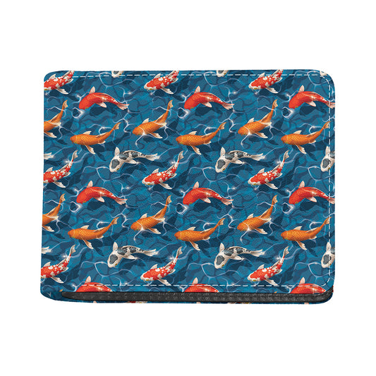 Koi Fish Pattern Print Bifold Wallet