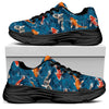 Koi Fish Pattern Print Black Chunky Shoes