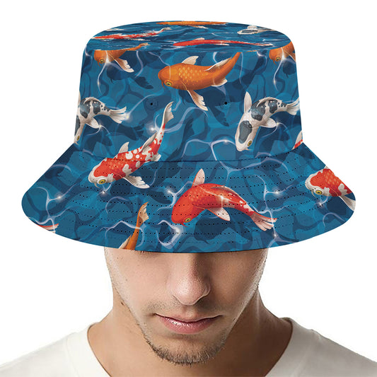 Koi Fish Pattern Print Bucket Hat