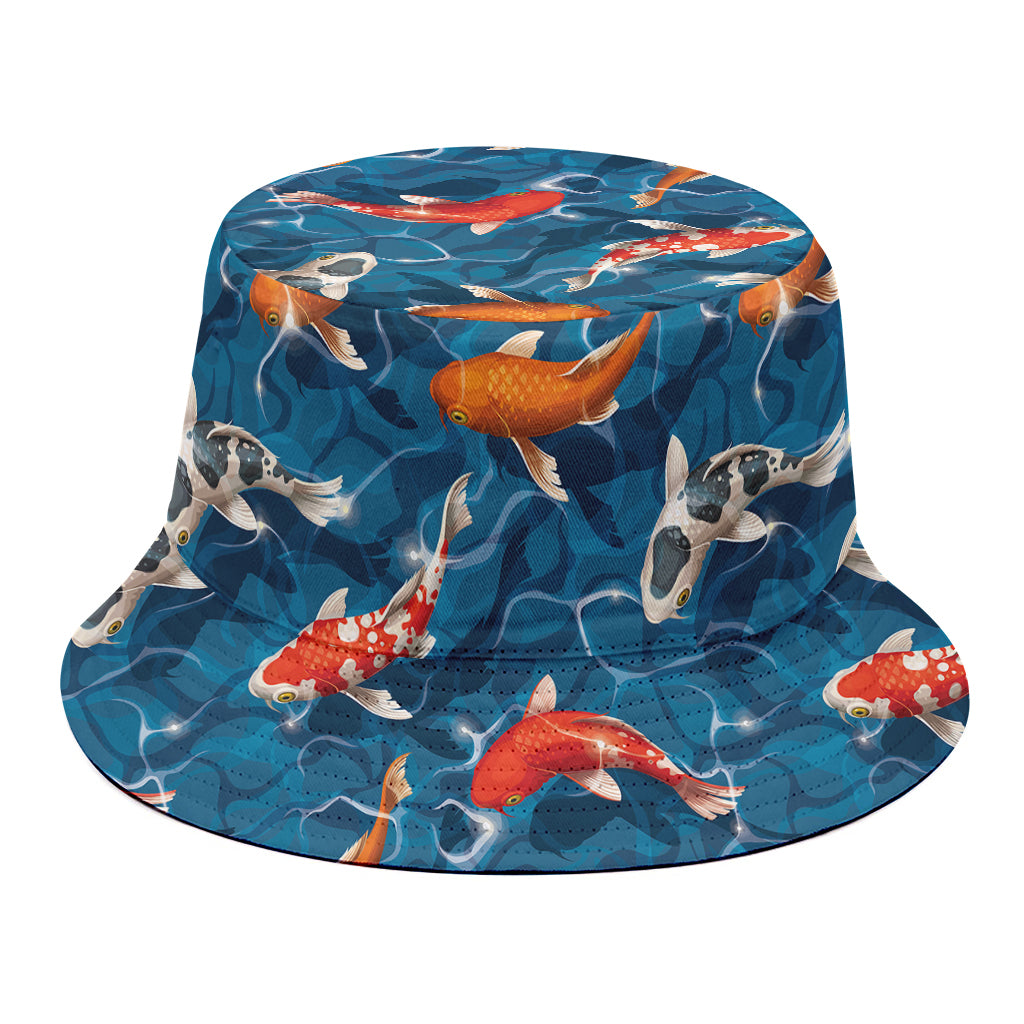 Koi Fish Pattern Print Bucket Hat