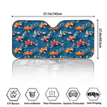 Koi Fish Pattern Print Car Windshield Sun Shade