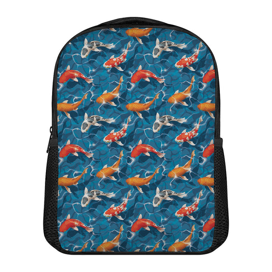 Koi Fish Pattern Print Casual Backpack
