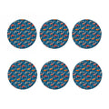 Koi Fish Pattern Print Coaster Set