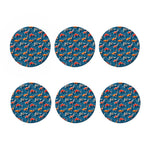 Koi Fish Pattern Print Coaster Set