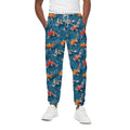 Koi Fish Pattern Print Cotton Sweatpants