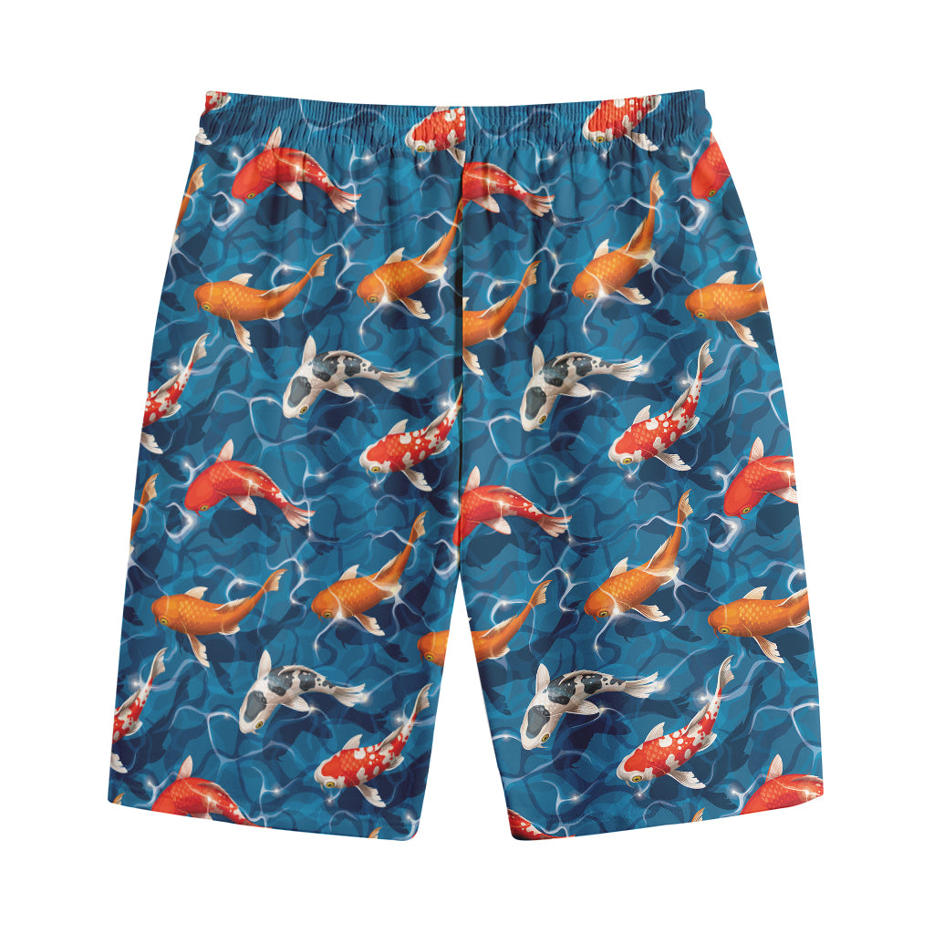 Koi Fish Pattern Print Cotton Shorts