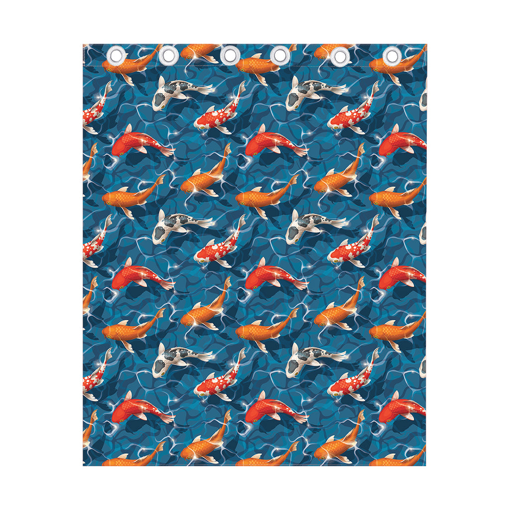 Koi Fish Pattern Print Curtain