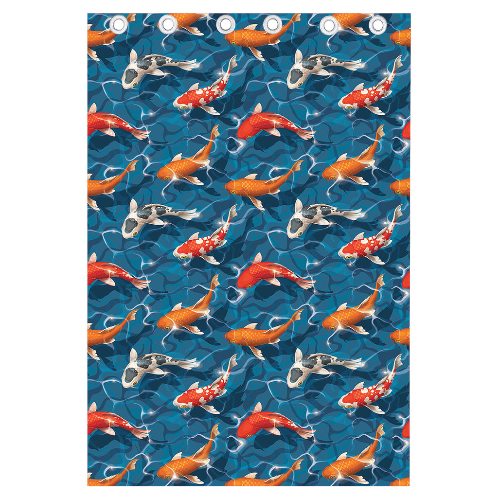 Koi Fish Pattern Print Curtain