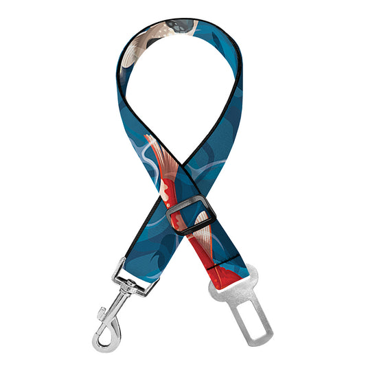 Koi Fish Pattern Print Dog Seat Belt