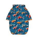 Koi Fish Pattern Print Dog Zip Up Hoodie