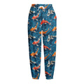 Koi Fish Pattern Print Fleece Lined Knit Pants