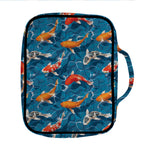 Koi Fish Pattern Print Front Pocket Bible Bag