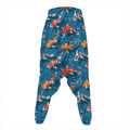 Koi Fish Pattern Print Hammer Pants