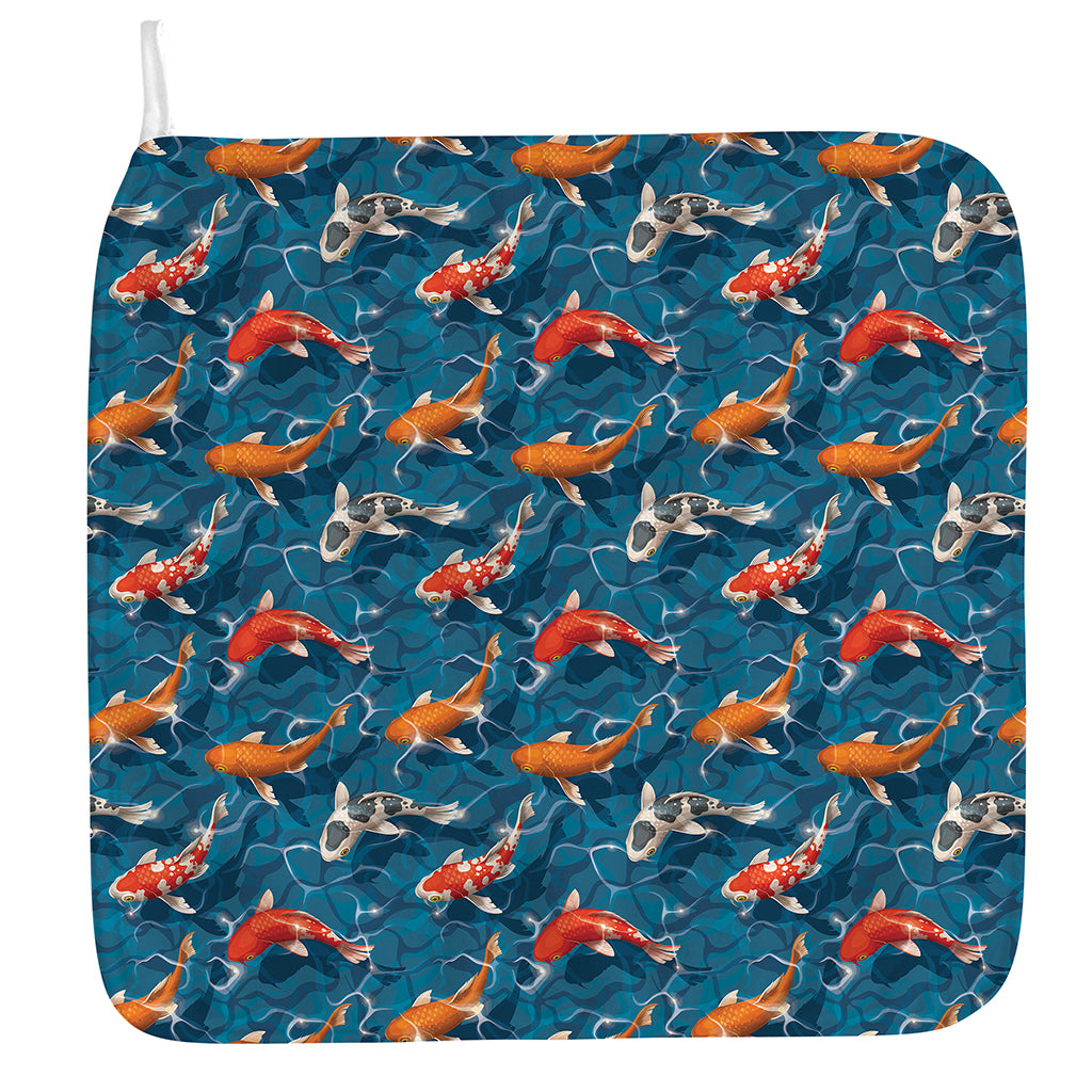 Koi Fish Pattern Print Hand Towel